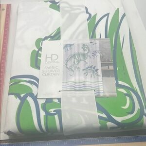 Dinosaur HD Designs Green and Blue Shower Curtain